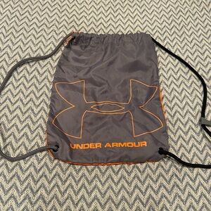 Under Armour Black and Orange Drawstring Backpack